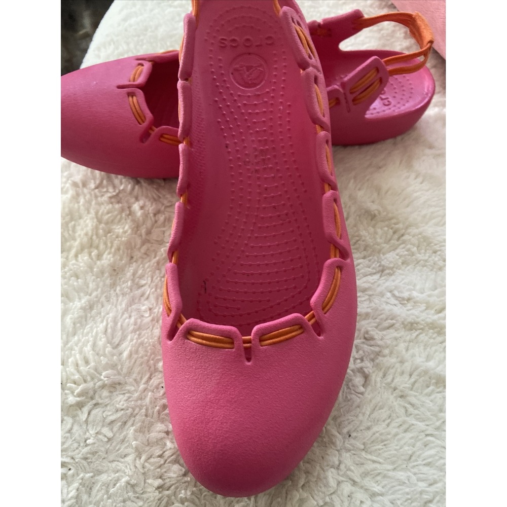 CROCS Shallow Toe Sling Back Shoe Womens Size 8 Pink Very Clean. - Picture 2 of 7